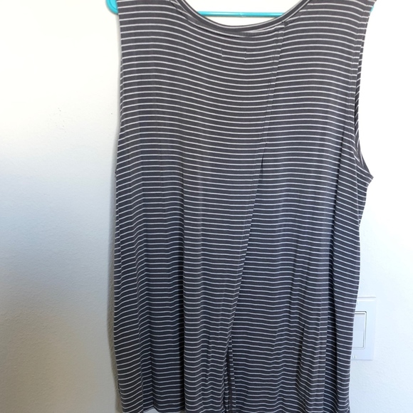 Gray and White striped tank - Picture 2 of 3